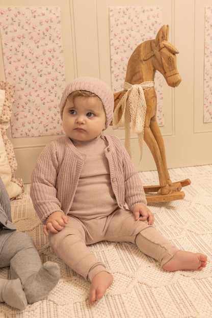 Chenille Cardigan Footie - Mid Grey