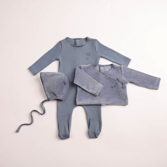 Classic Stitch Wrap Two Piece - blue-haze
