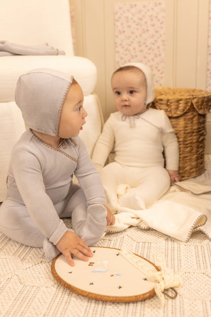 Classic Stitch Velour Layette - Rose