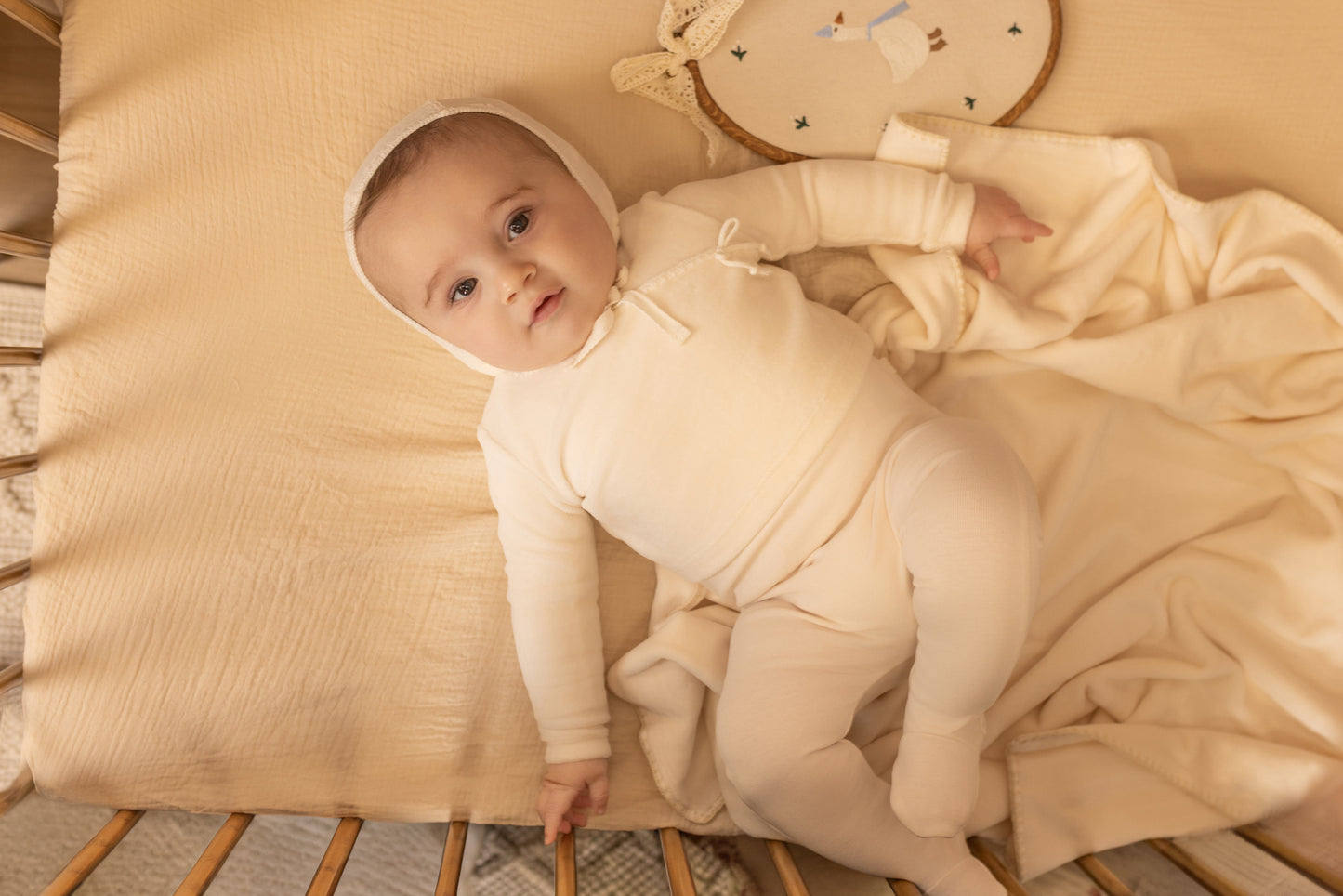 Classic Stitch Wrap Two Piece Layette - Blue Haze