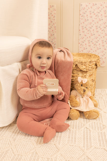 Classic Stitch Wrap Two Piece Layette - Blue Haze