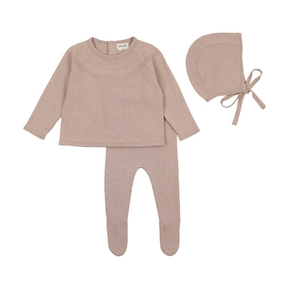 Contrast Stitch Knit Two Piece Outfit