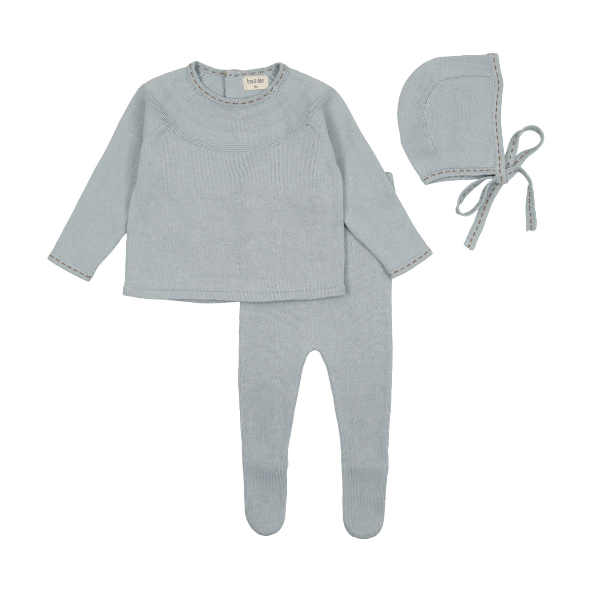 Contrast Stitch Knit Two Piece Outfit