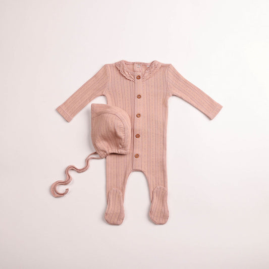 Crochet Trim Pointelle Footie