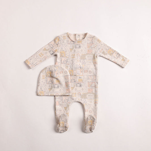 Dollhouse Print Footie - Girls Print