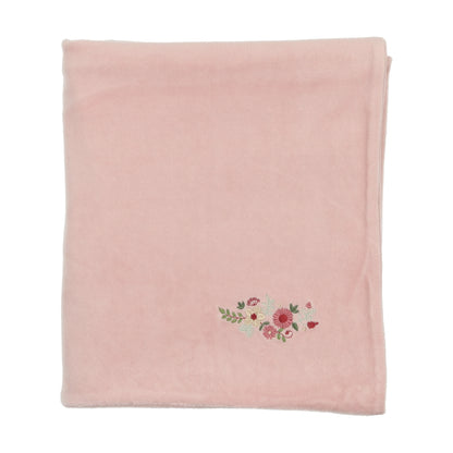 Embroidered Flowers Velour Footie