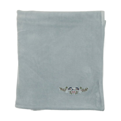 Embroidered Flowers Velour Footie
