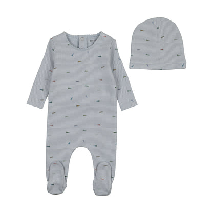 Flag/Bow Print Footie