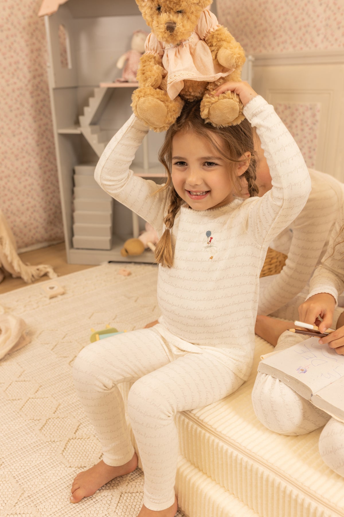 Goose on Script Footie - Linen Girls