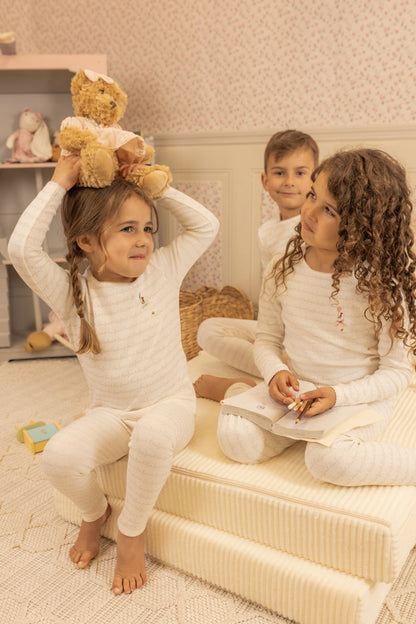 Goose on Script Footie - Linen Girls