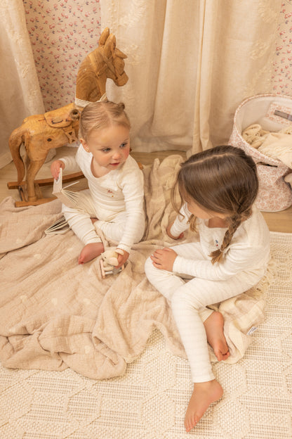 Goose on Script Footie - Linen Girls