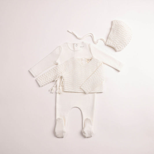 Heringbone Cardigan Footie