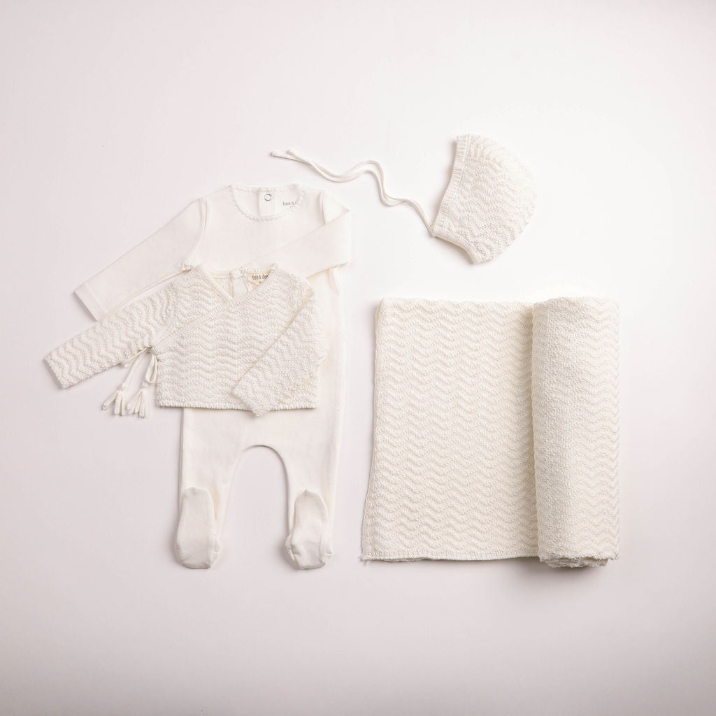 Heringbone Cardigan Footie