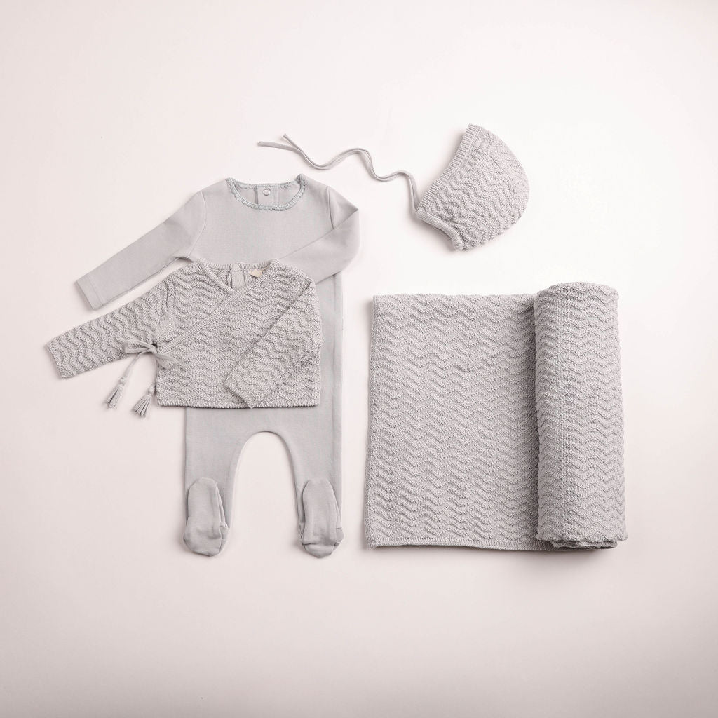Heringbone Cardigan Footie