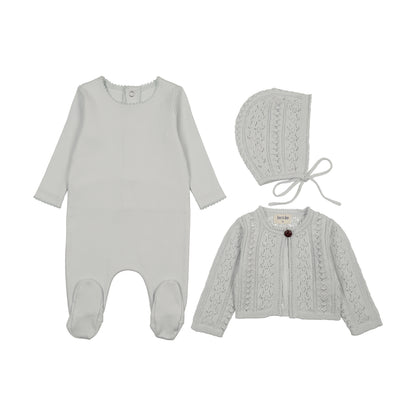 Intricate Knit Cardigan Footie