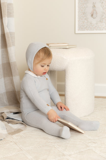 Leather Tab Knit Footie