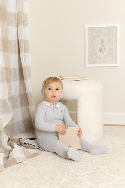 Leather Tab Knit Footie