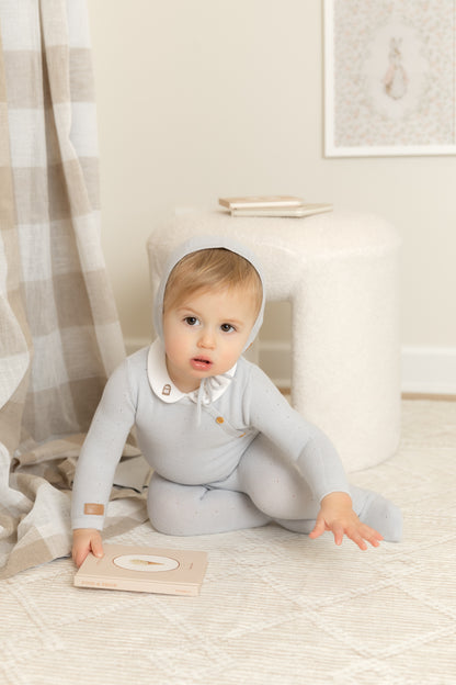 Leather Tab Knit Footie