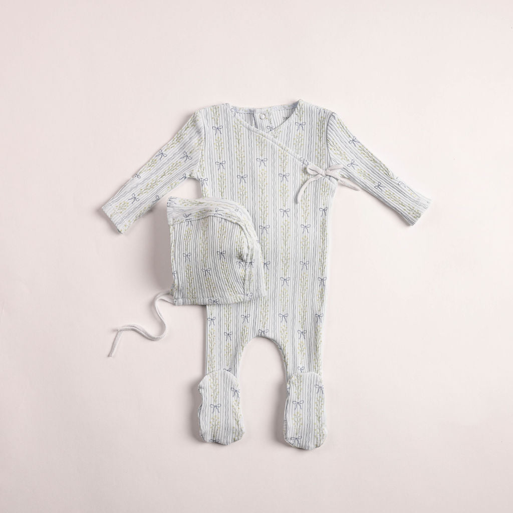 Linear Floral Wrap Footie