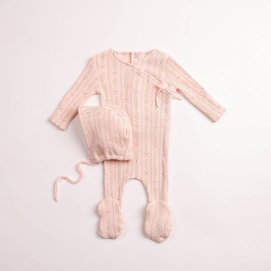 Linear Floral Wrap Footie