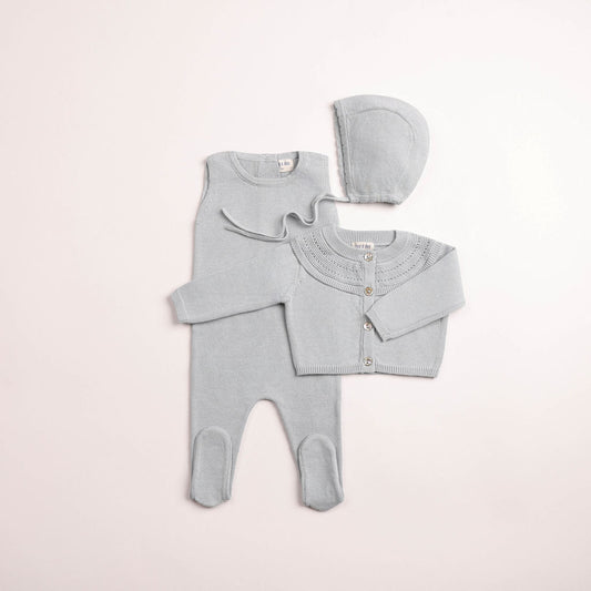 Little Loom Knit Two Piece - baby-blue