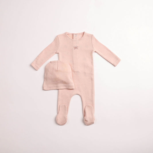 Little Wings Pointelle Footie - caramel