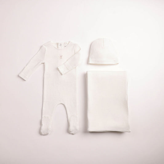 Little Wings Pointelle Layette - Chalk White Girls