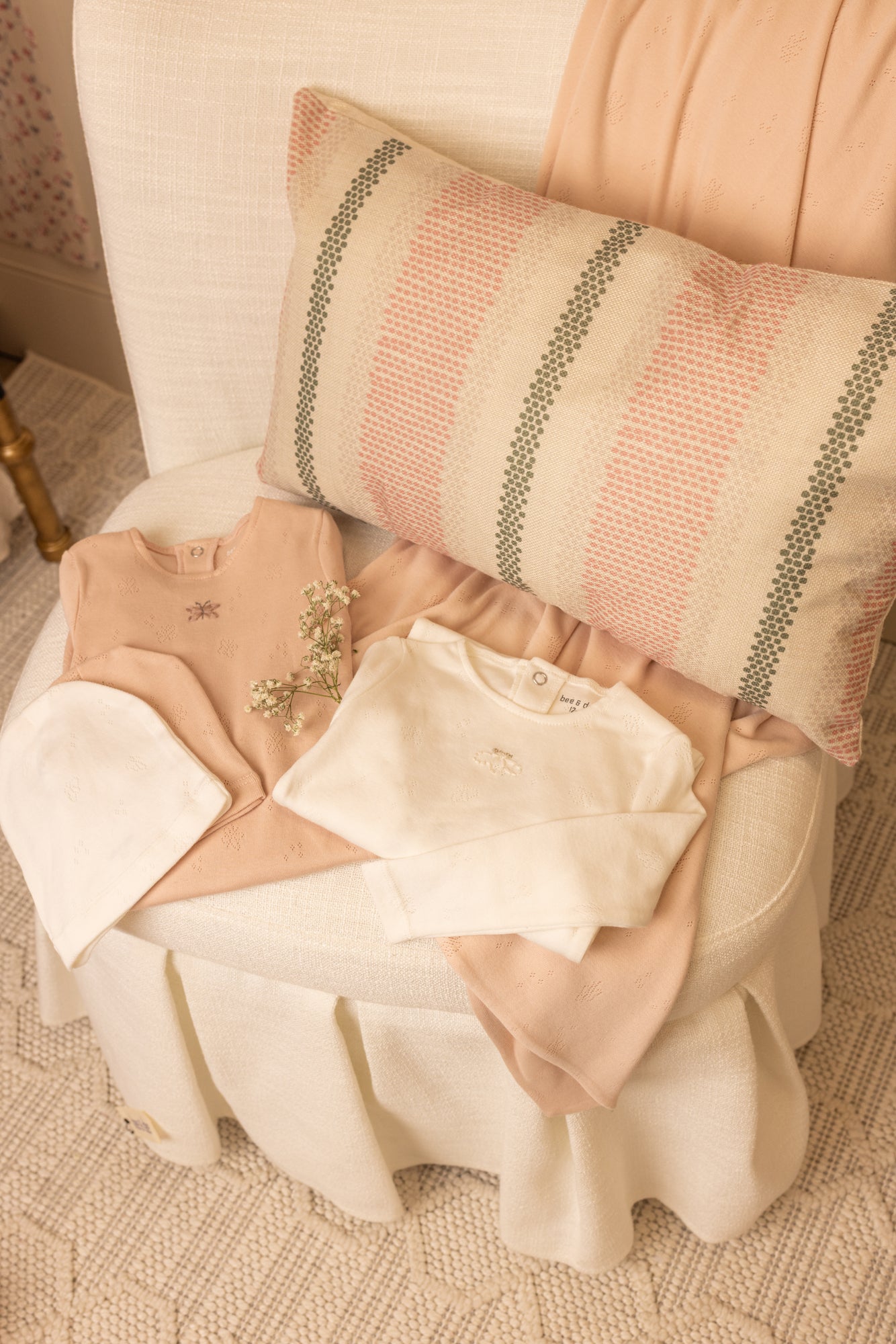 Little Wings Pointelle Layette - Dusty Blue