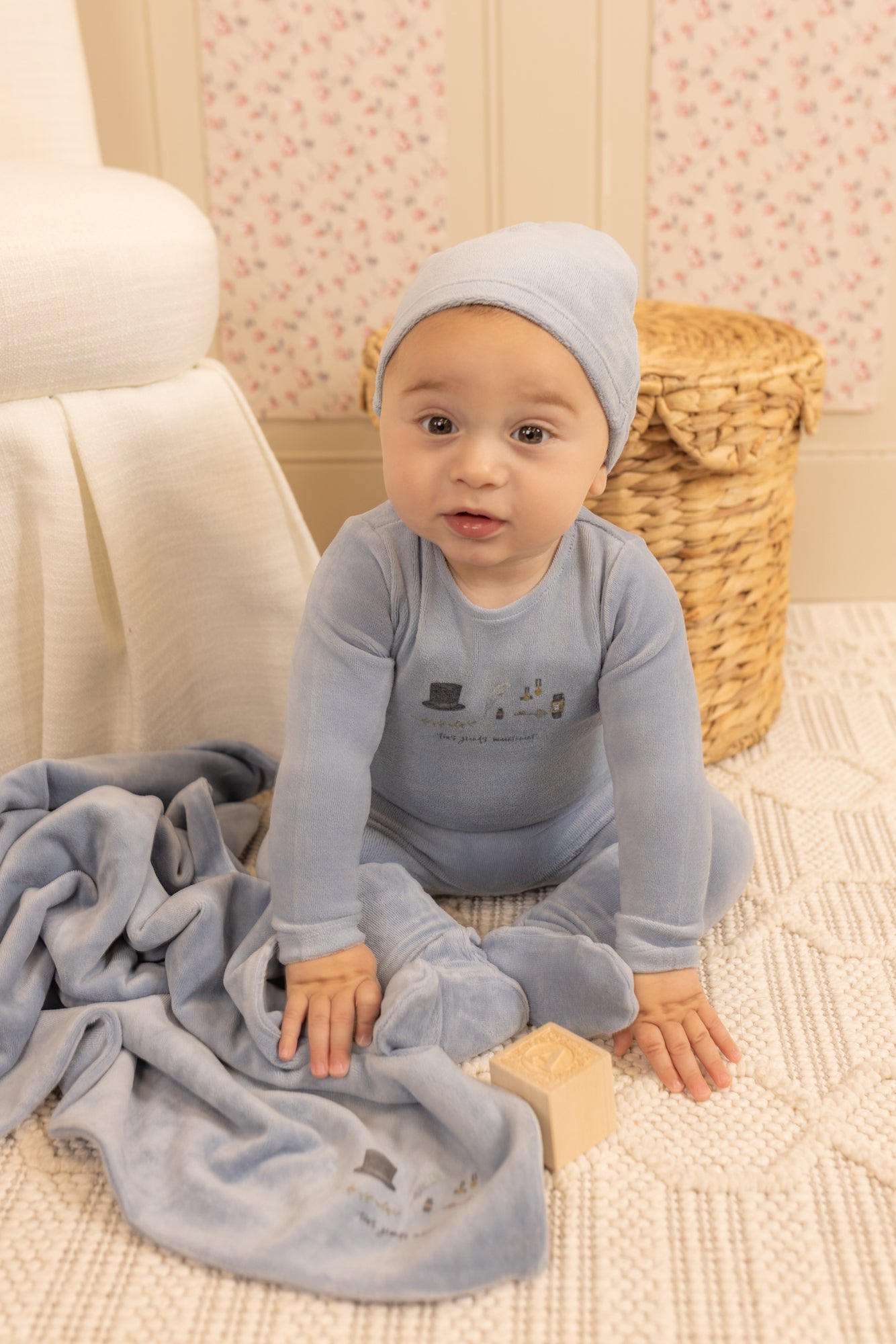 Paraphenalia Velour Layette - Crystal Blue