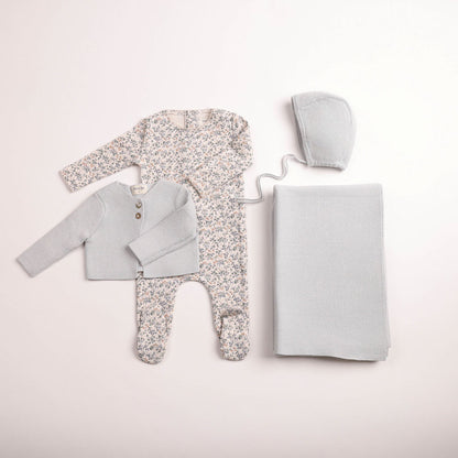 Petit Fleurs Footie and Cardigan