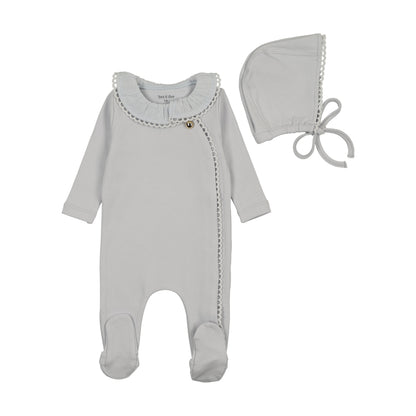 Pleated Collar Wrap Footie