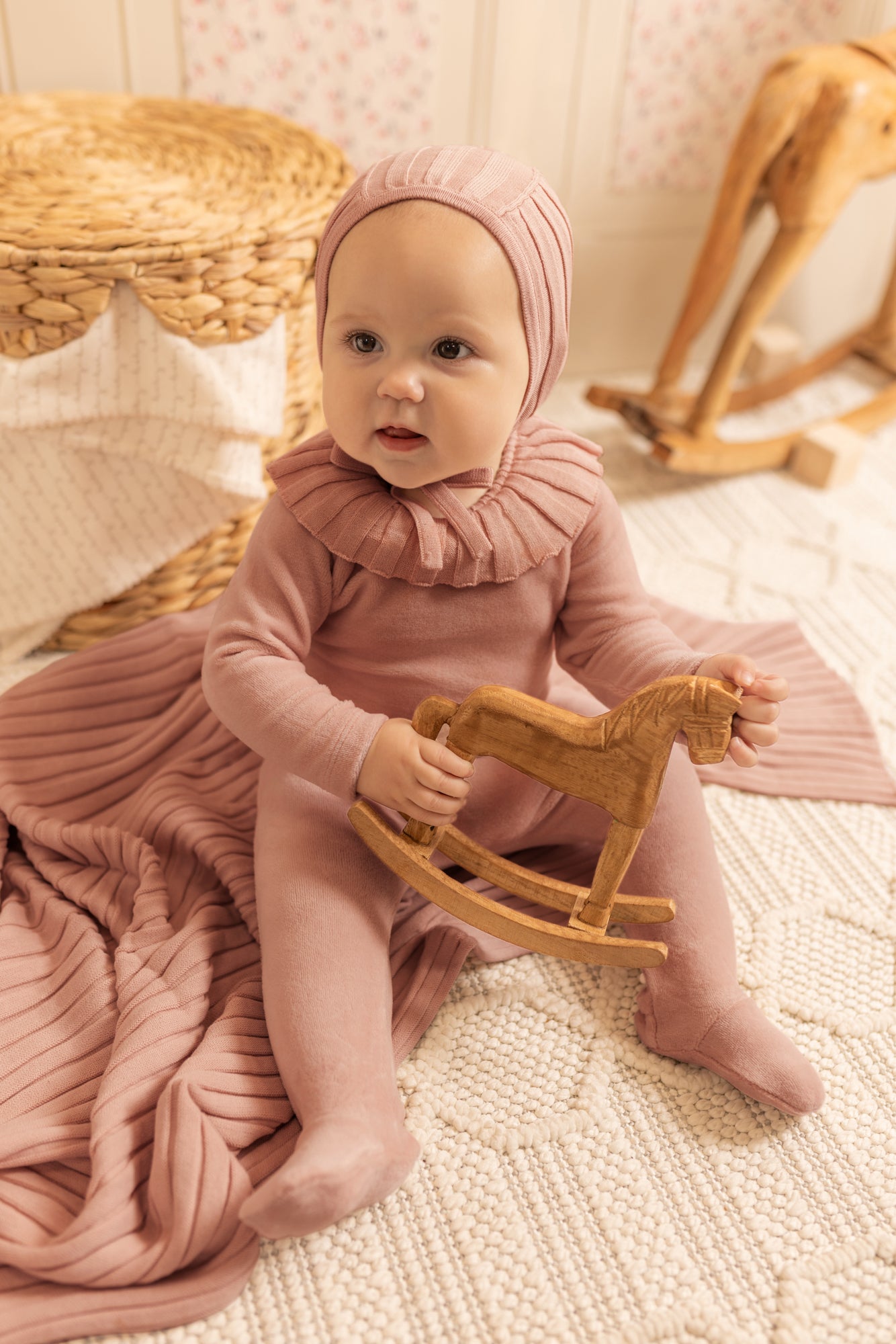 Pleated Knit Footie