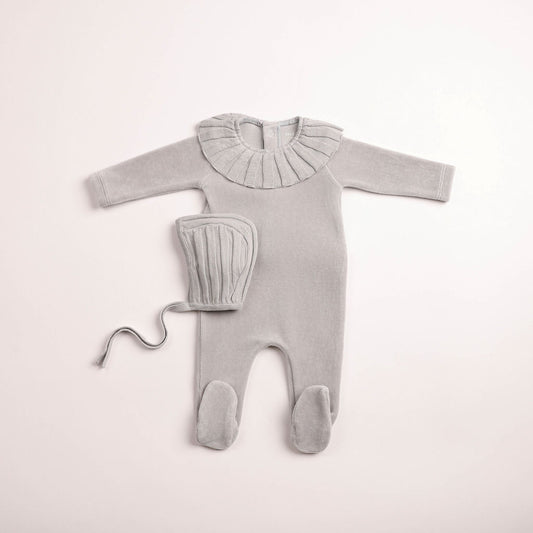 Pleated Knit Footie - London Fog