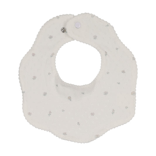 Pointelle With Flowers Bib