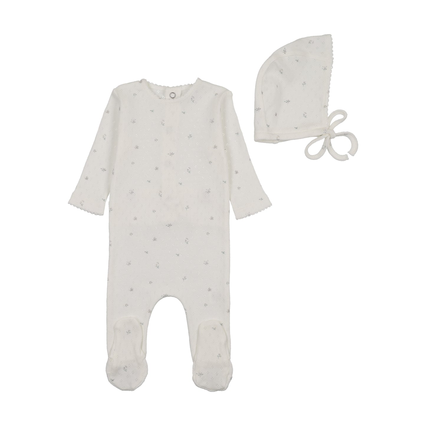 Pointelle With Flowers Footie