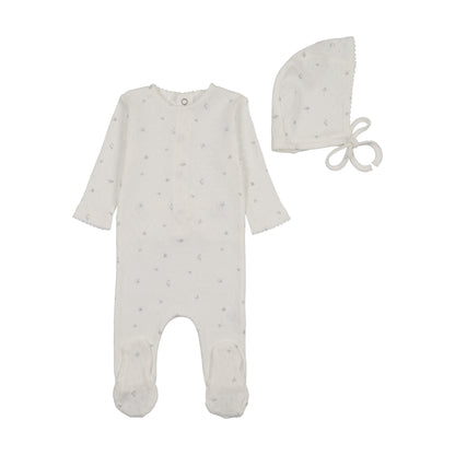 Pointelle With Flowers Footie
