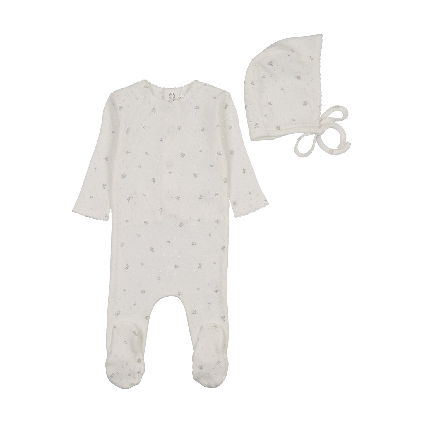 Pointelle With Flowers Footie
