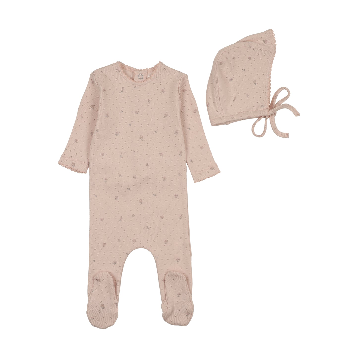 Pointelle With Flowers Footie