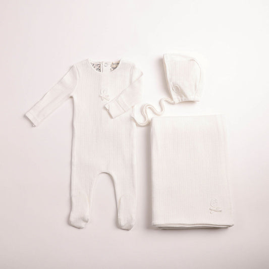 Sweet Classic Pointelle Layette - Linen Boys
