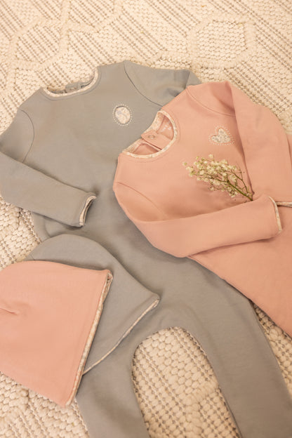 Sweet Cutout Layette - Chateau Stone