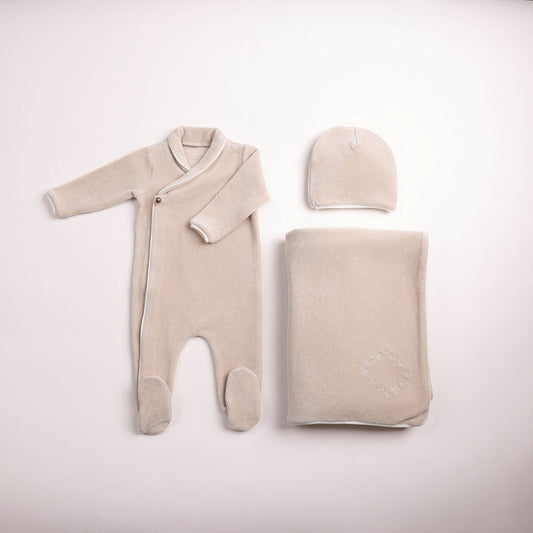 Timeless Classic Velour Layette - Flint Grey